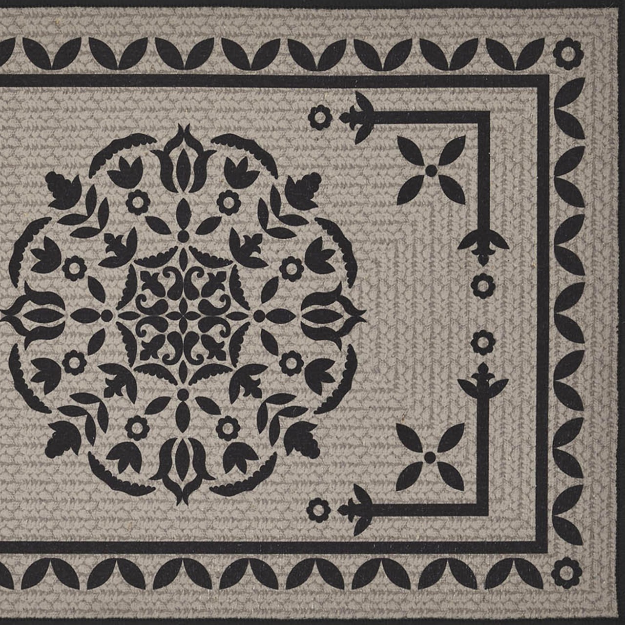 Custom House Black Tan Jacquard Bath Mat