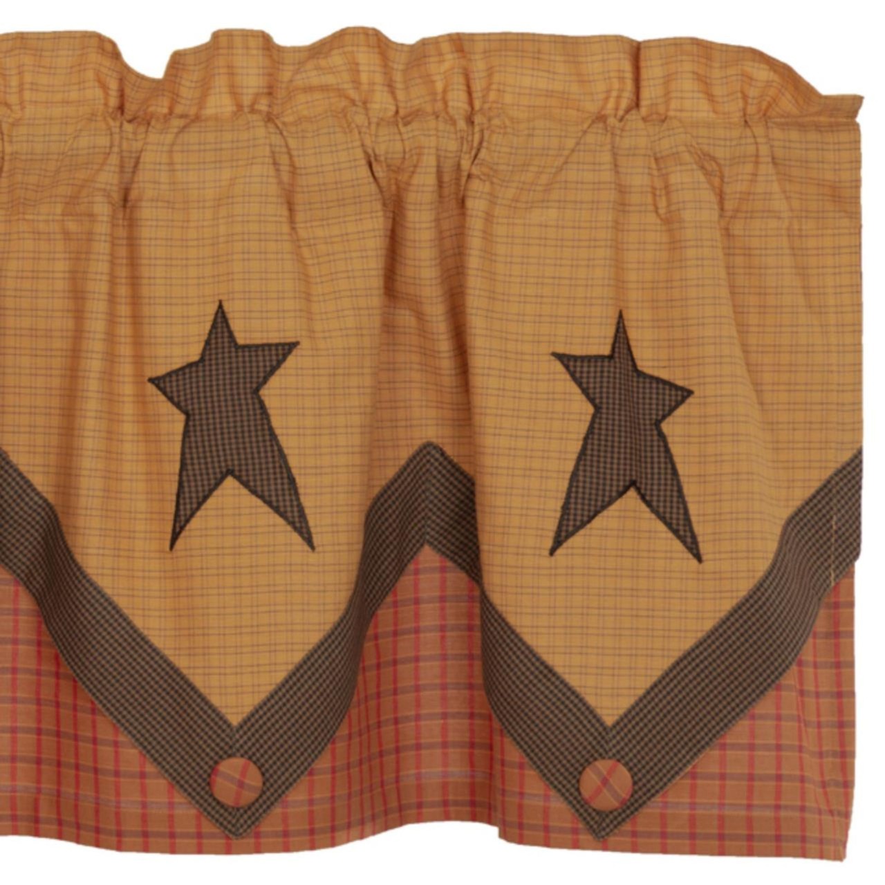 Stratton Primitive Star Lined Layered Valance - Thumbnail 5
