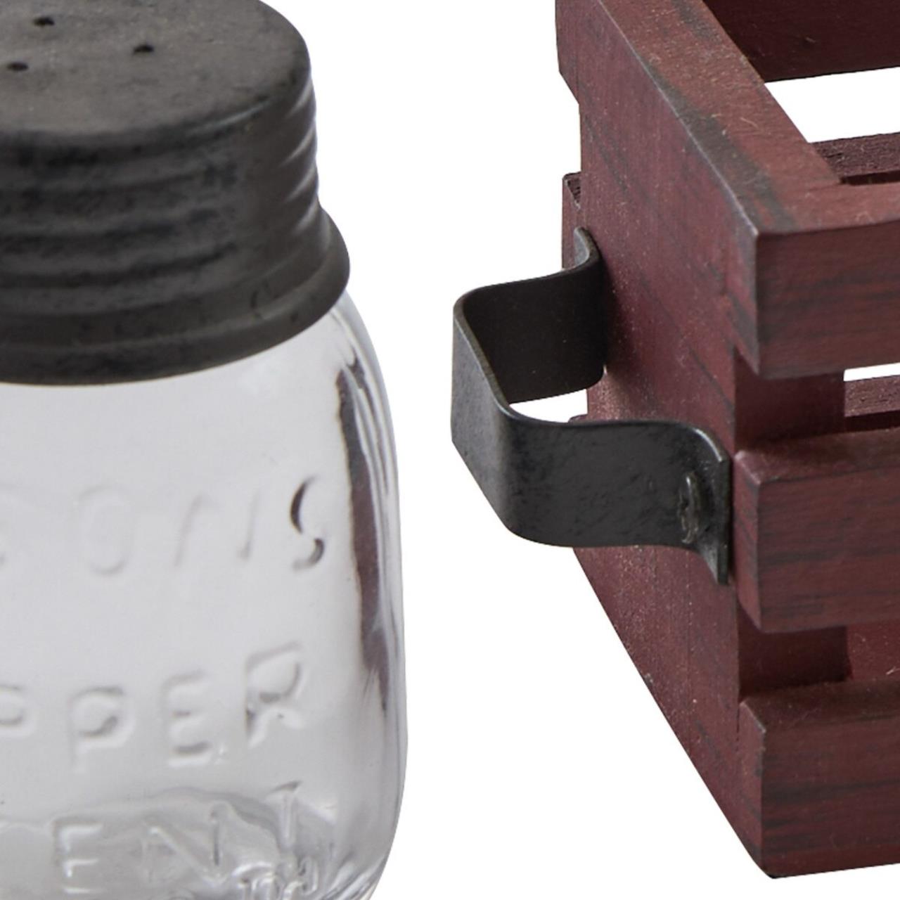 Cozy Farmhouse Salt & Pepper Set With Caddy - Thumbnail 3