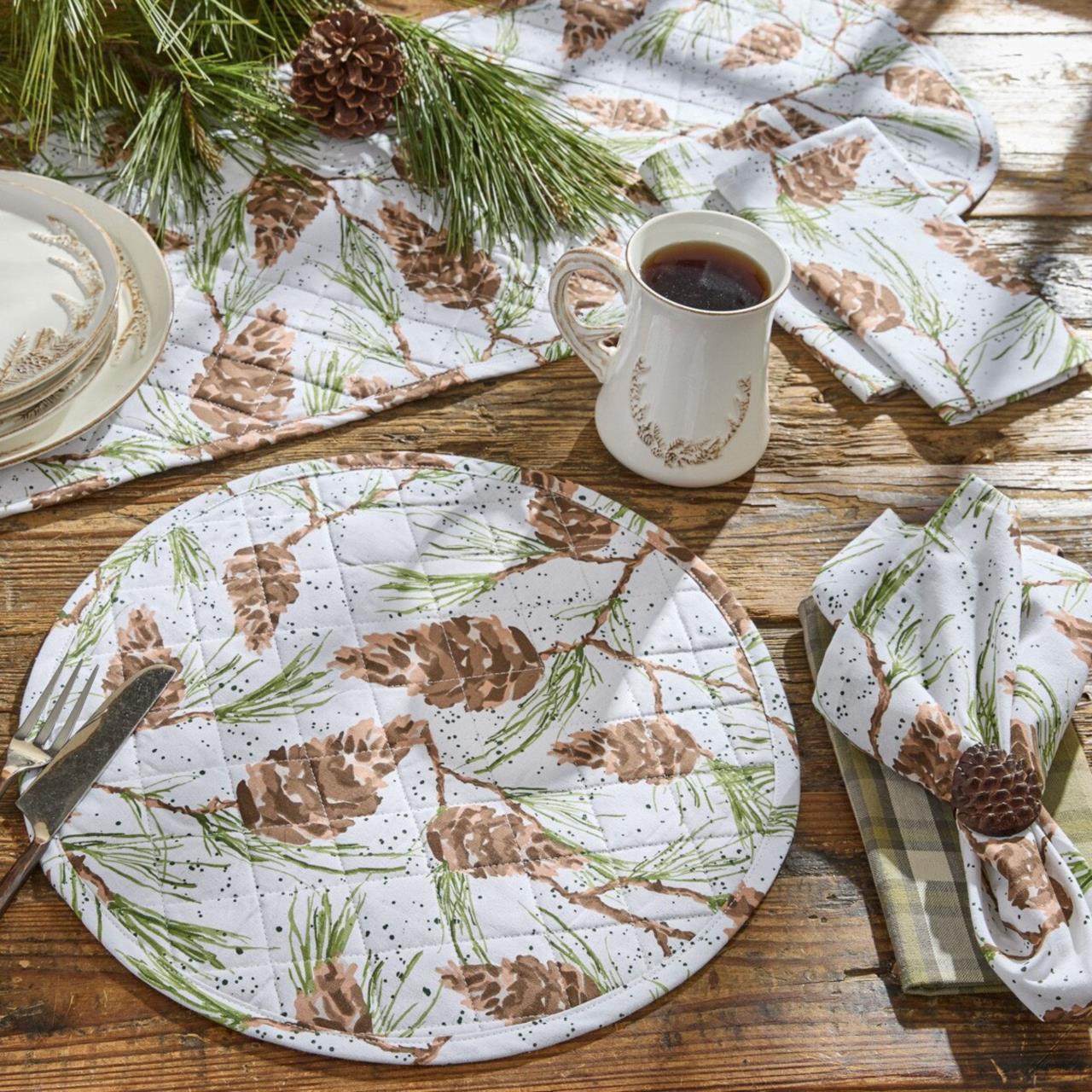 Country Pines Quilted Placemats Set of 2
