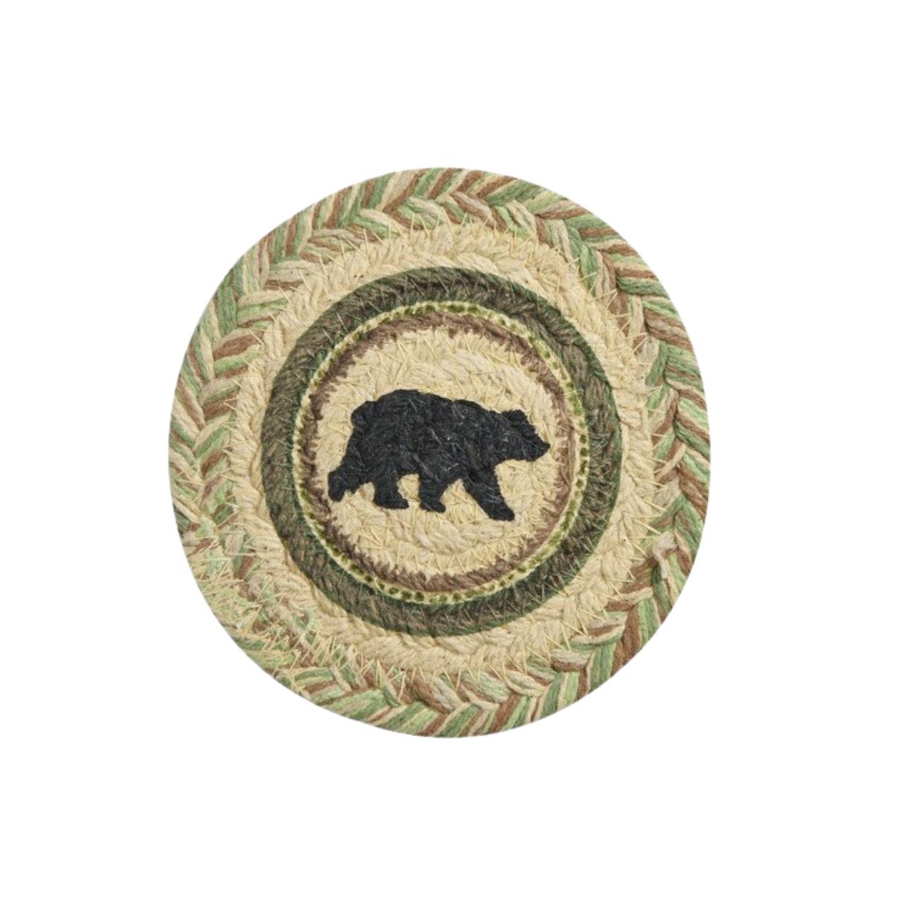Country Pines Bear Coasters - Braided Set of 4 - Thumbnail 2