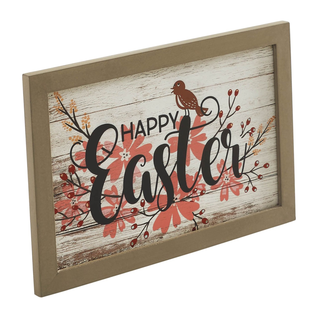 Spring In Bloom Happy Easter Floral Wall Sign - 12x8 - Country