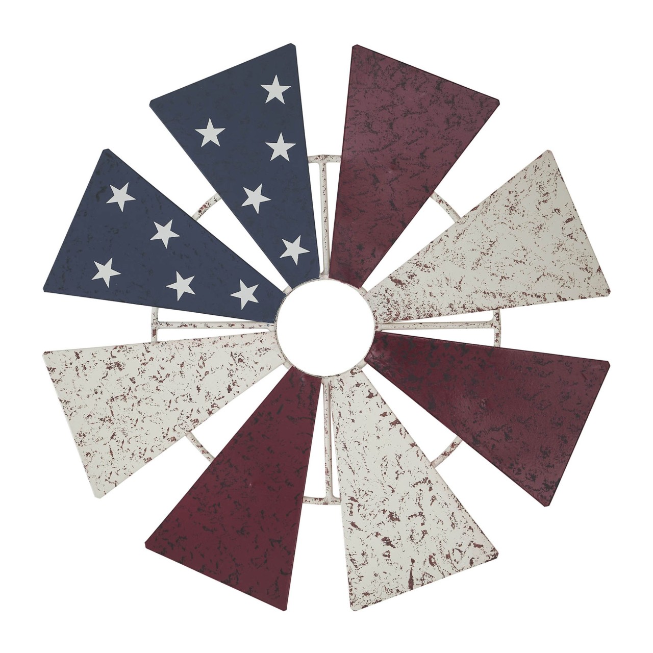 USA Flag Windmill Blade Wall Hanging - Metal 12.5