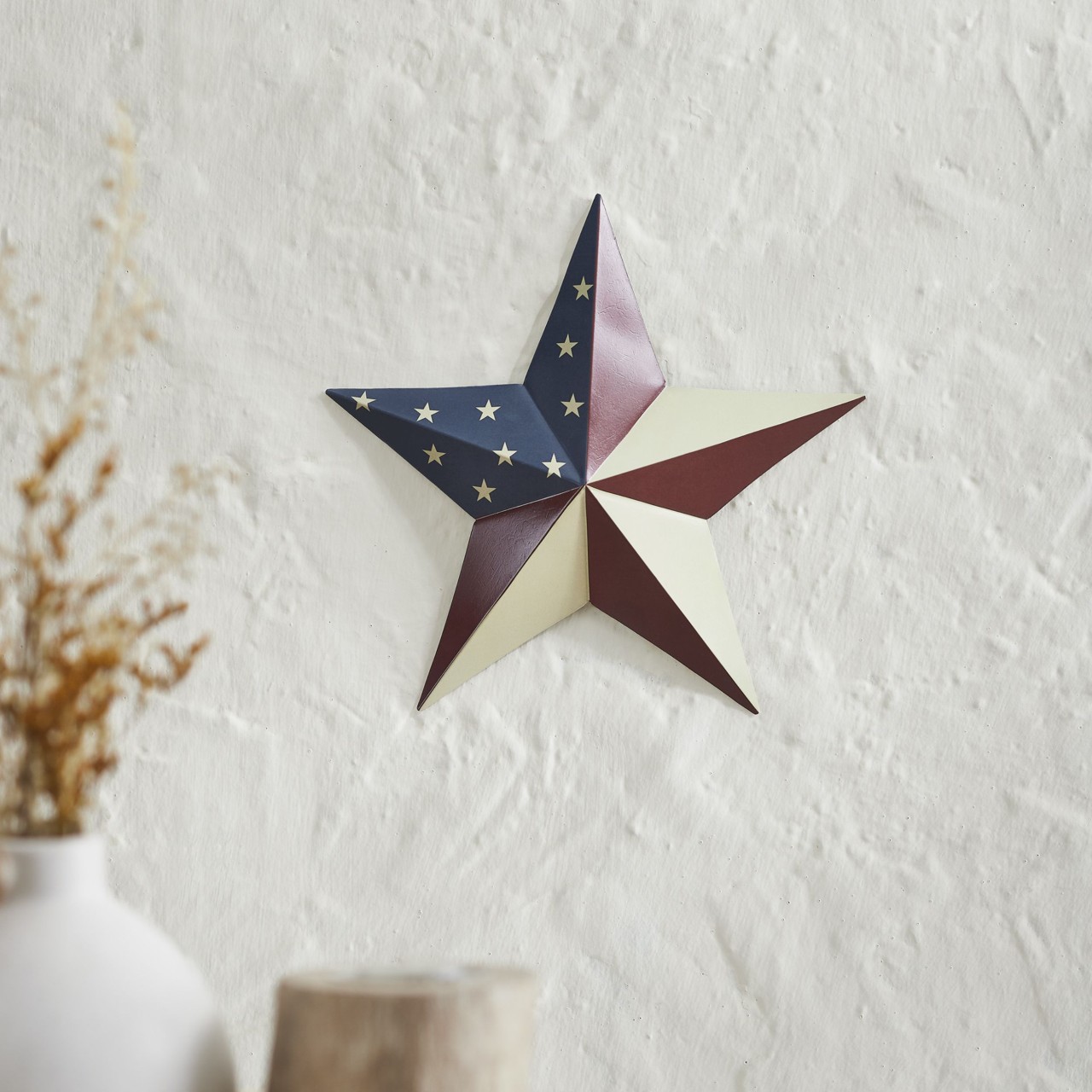 American Flag Theme Metal Star - 8x8 - Country Village Shoppe