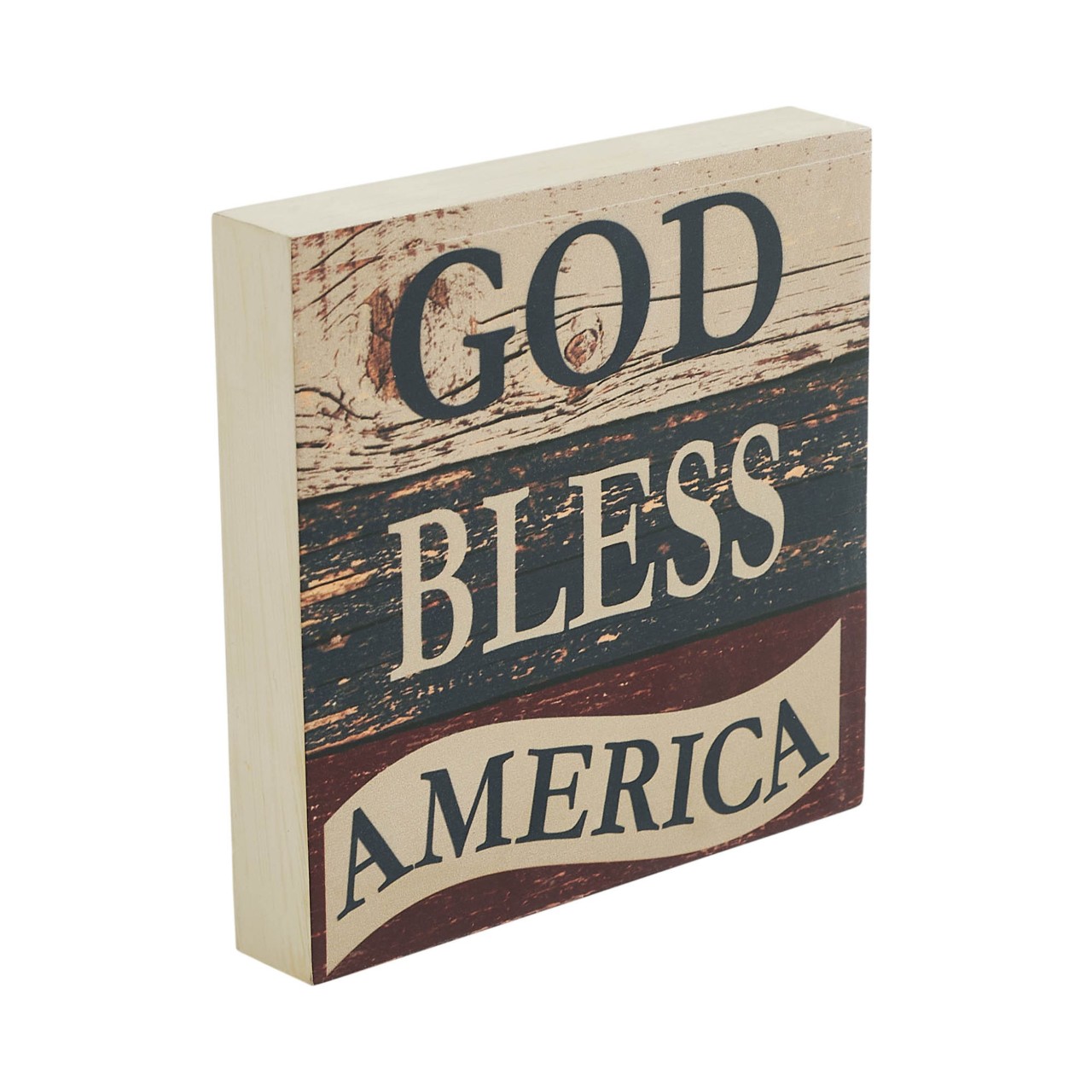 God Bless America Block Sign - 6x6 - Country Village Shoppe