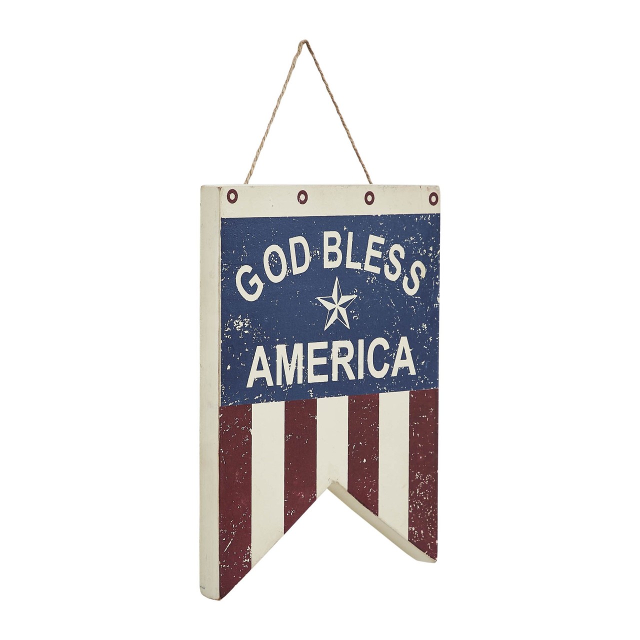 壁飾り　GOD BLESS 星条旗　AMERICA God Bless America Dovetail Flag Wall Sign - 6x8 - Country Village