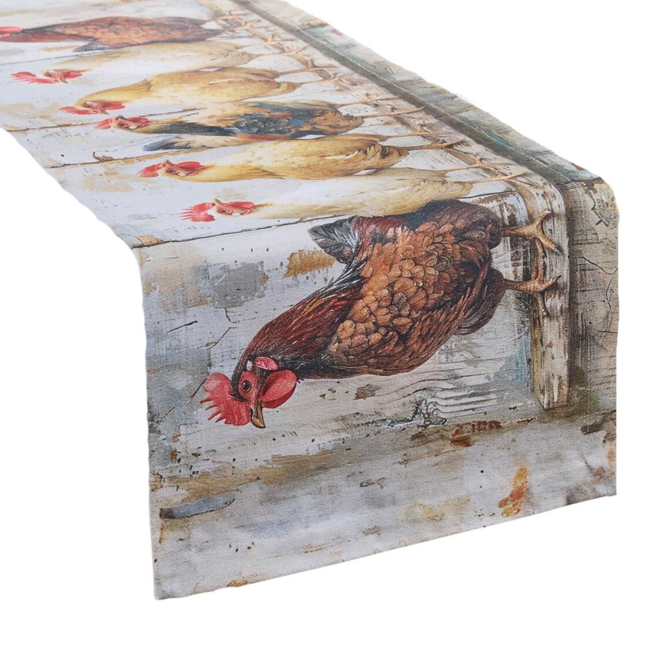 Four Chickens In A Row Table Runner 13x36 Country Village Shoppe