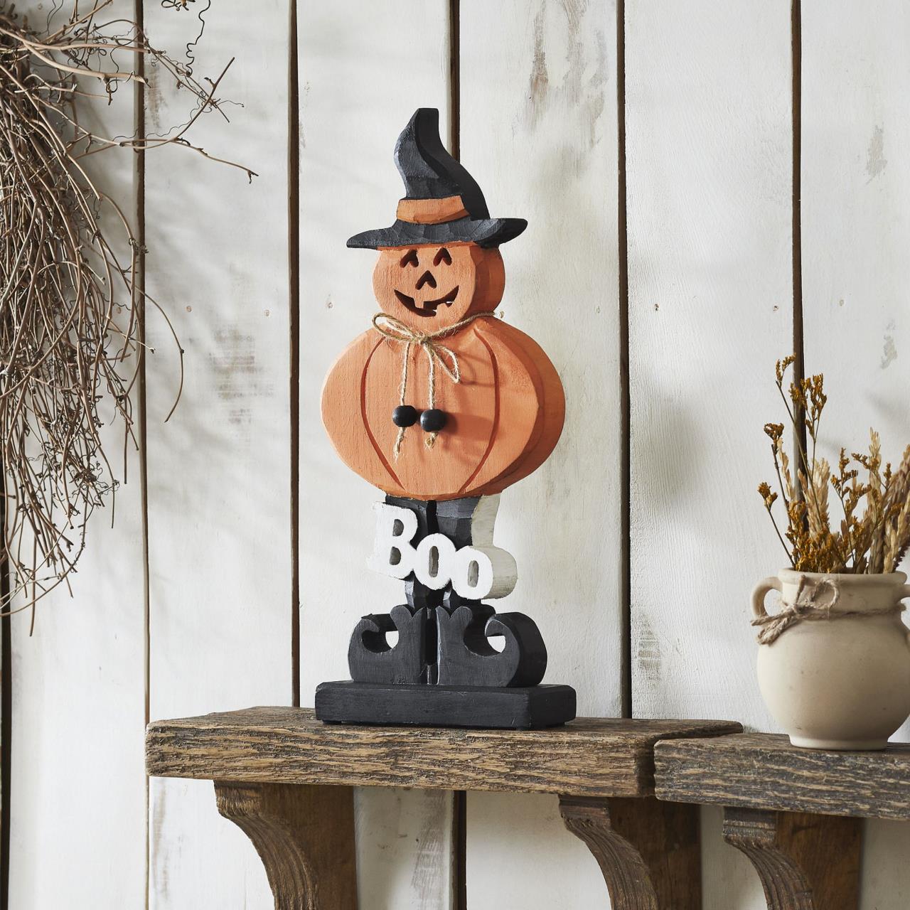 Boo Wooden Jack O Lantern - 15.5