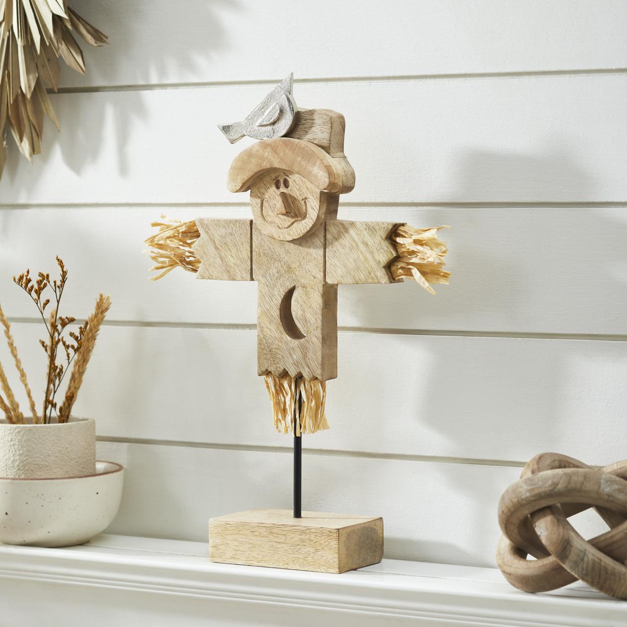 Natural Wooden Scarecrow - 16.25