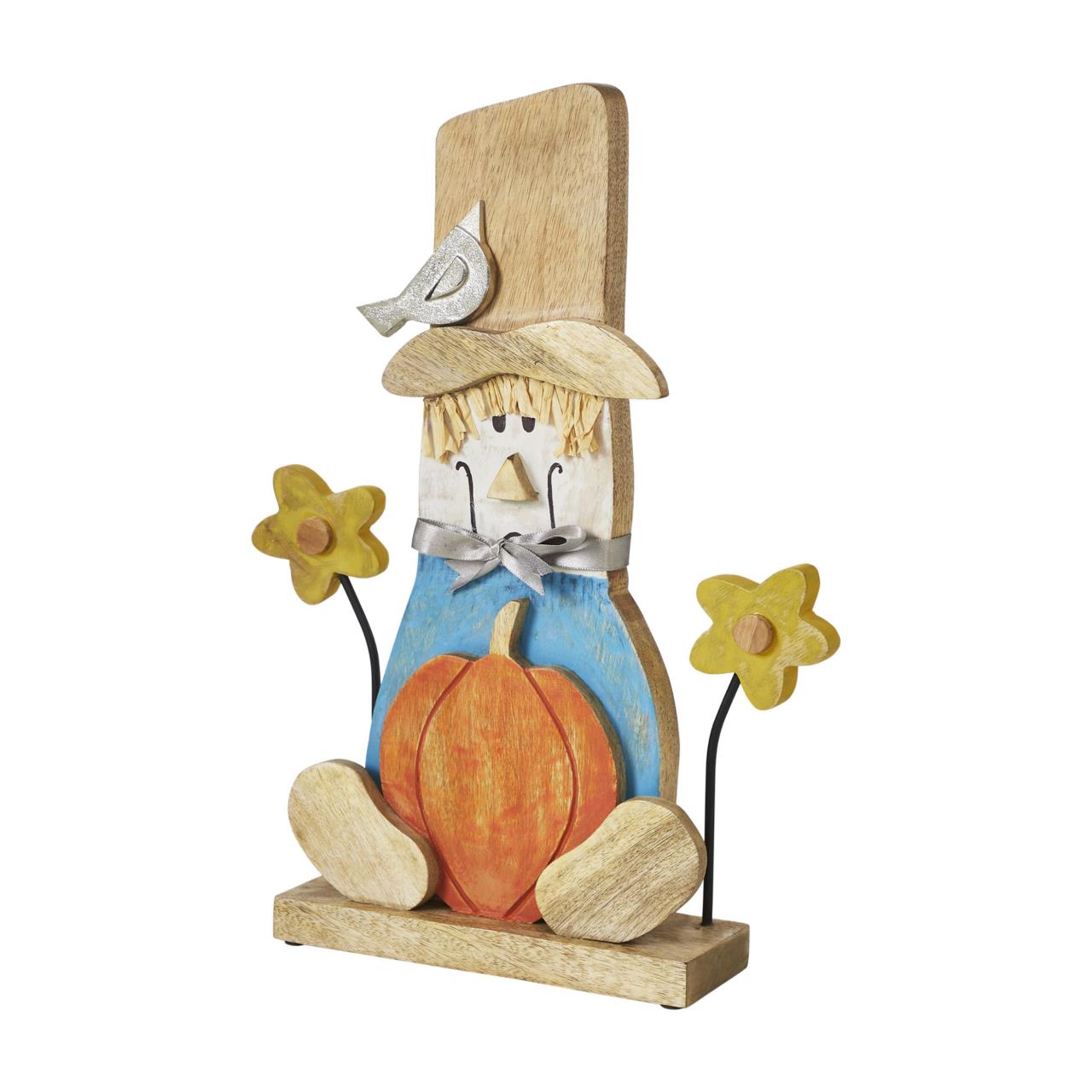 Whimsical Wooden Scarecrow - 16.5