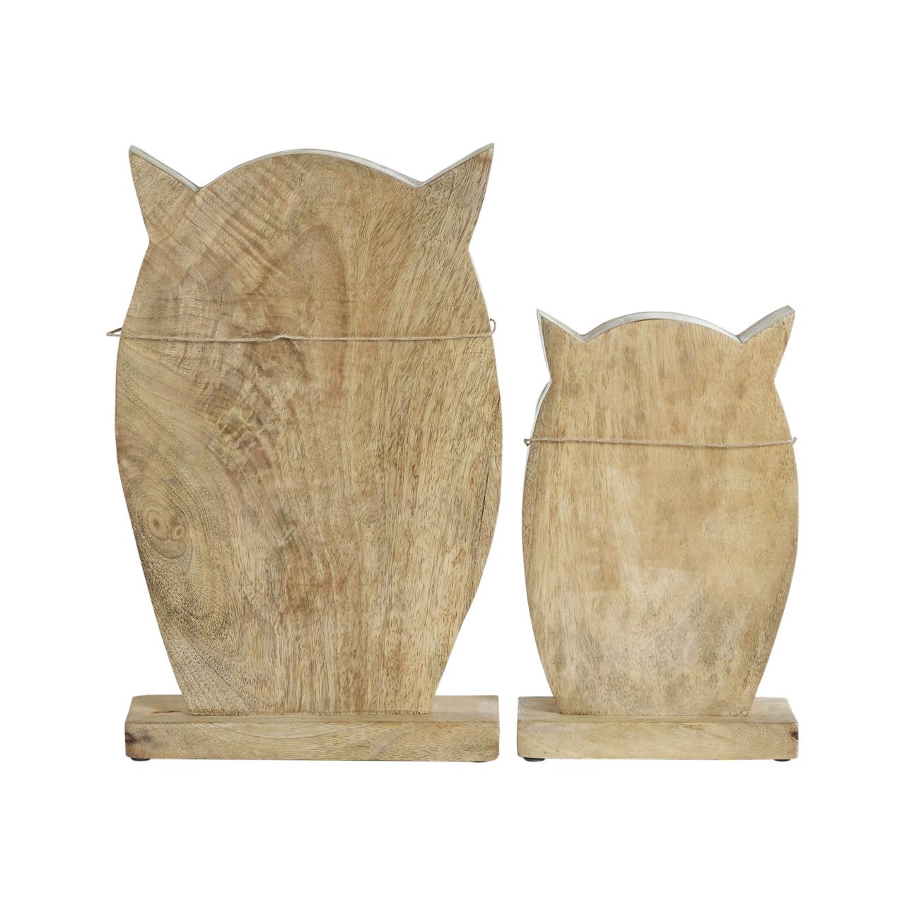 owl demo 2枚セット Wooden Owls - Natural Set of 2 - Country Village Shoppe