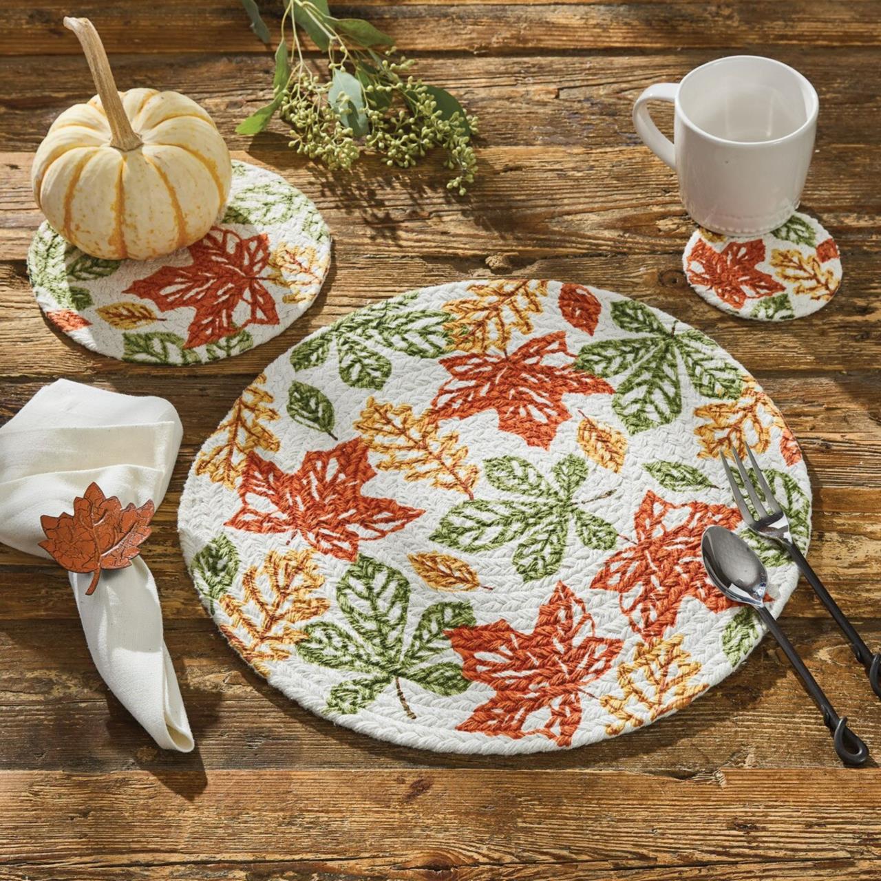 Fall Leaves Placemats - Braided Set of 2 15