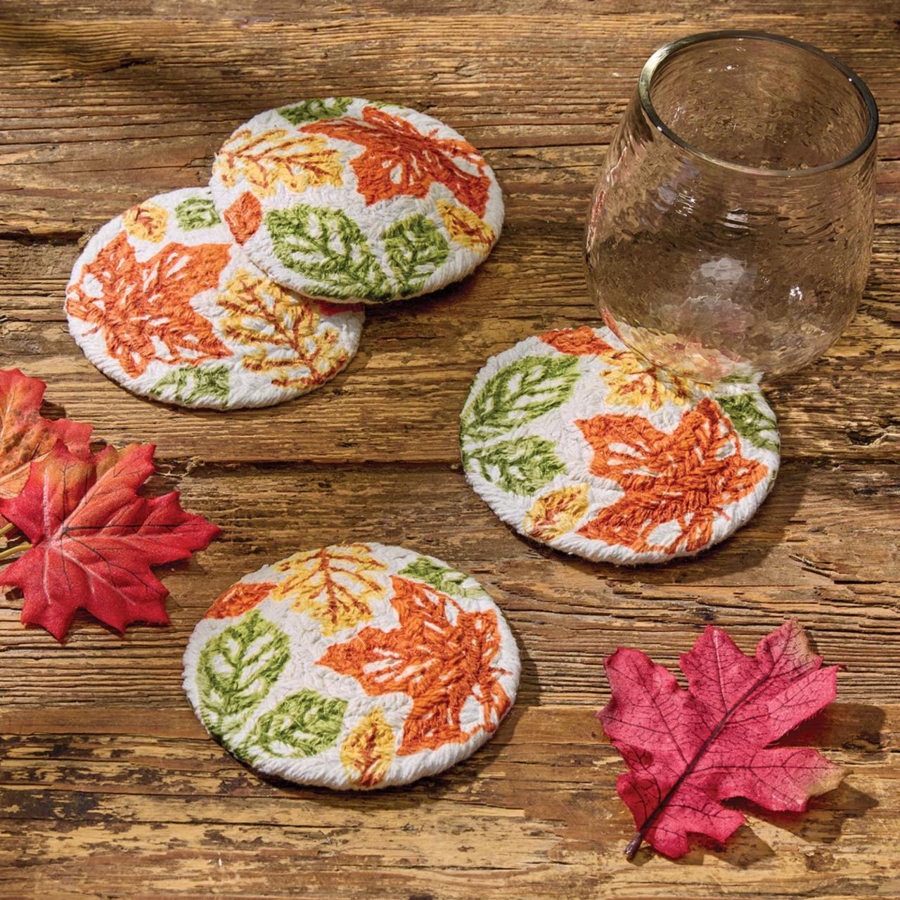 Fall Leaves Coasters - Braided Set of 4 4