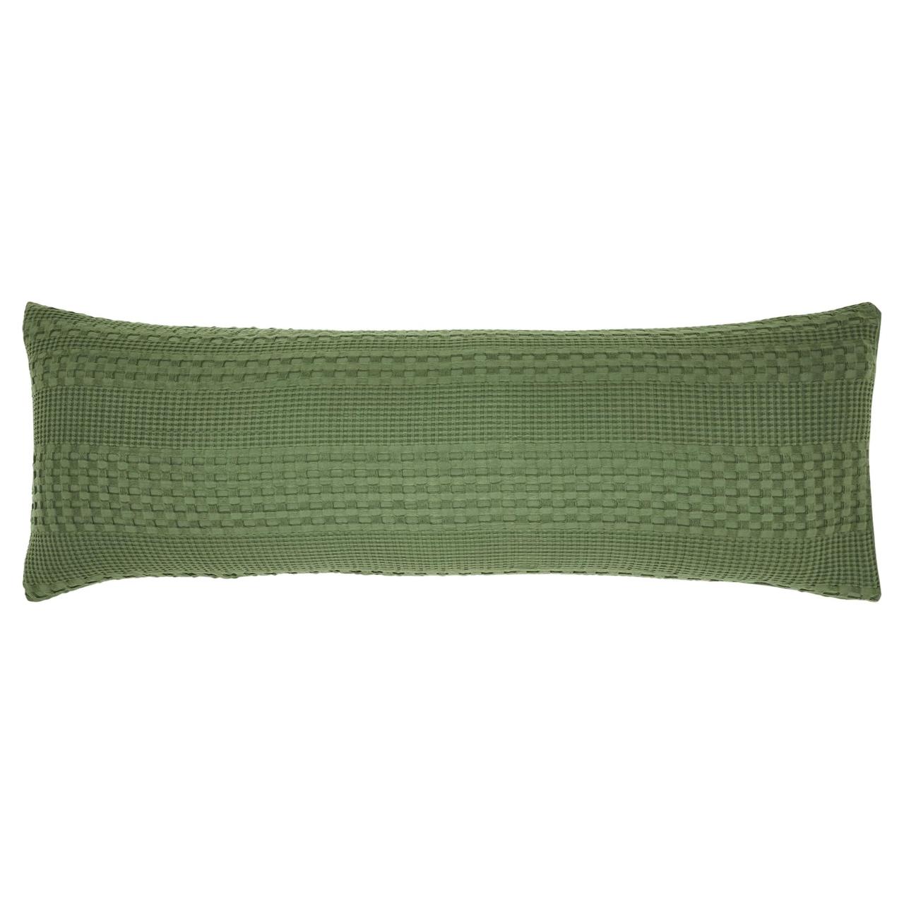 VHC Brands Waffle Weave Olive Green Body Pillow Cover - 20x54