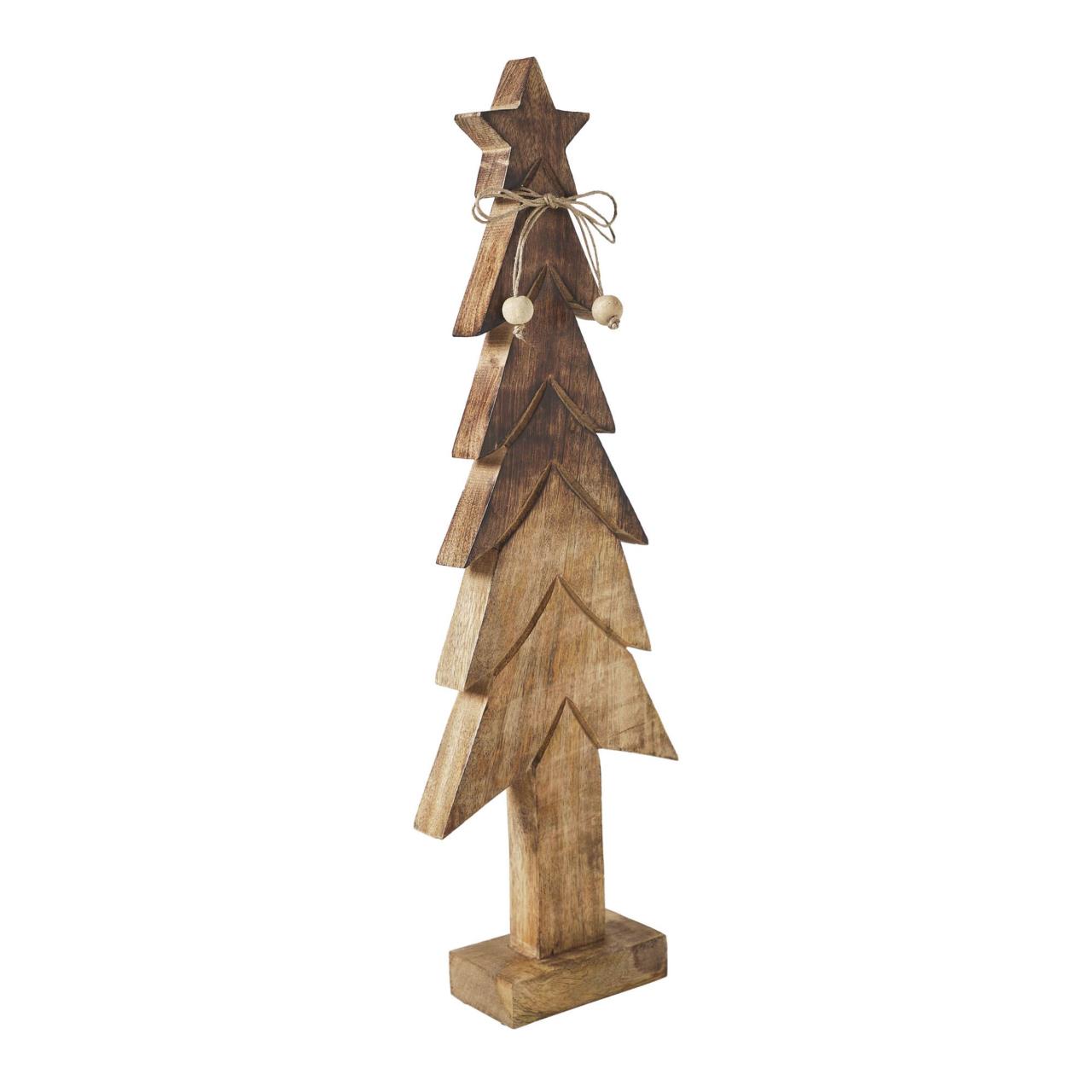 Christmas Tree Wooden Natural Figurine - 6.5x19.75 - Country
