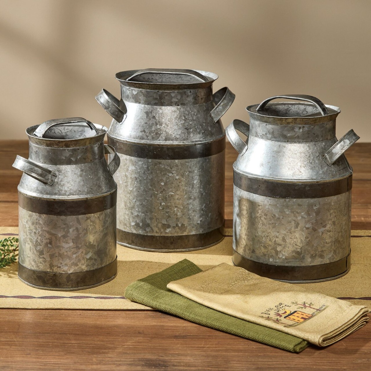 Milk Can Canisters - Set of 3 - Country Village Shoppe