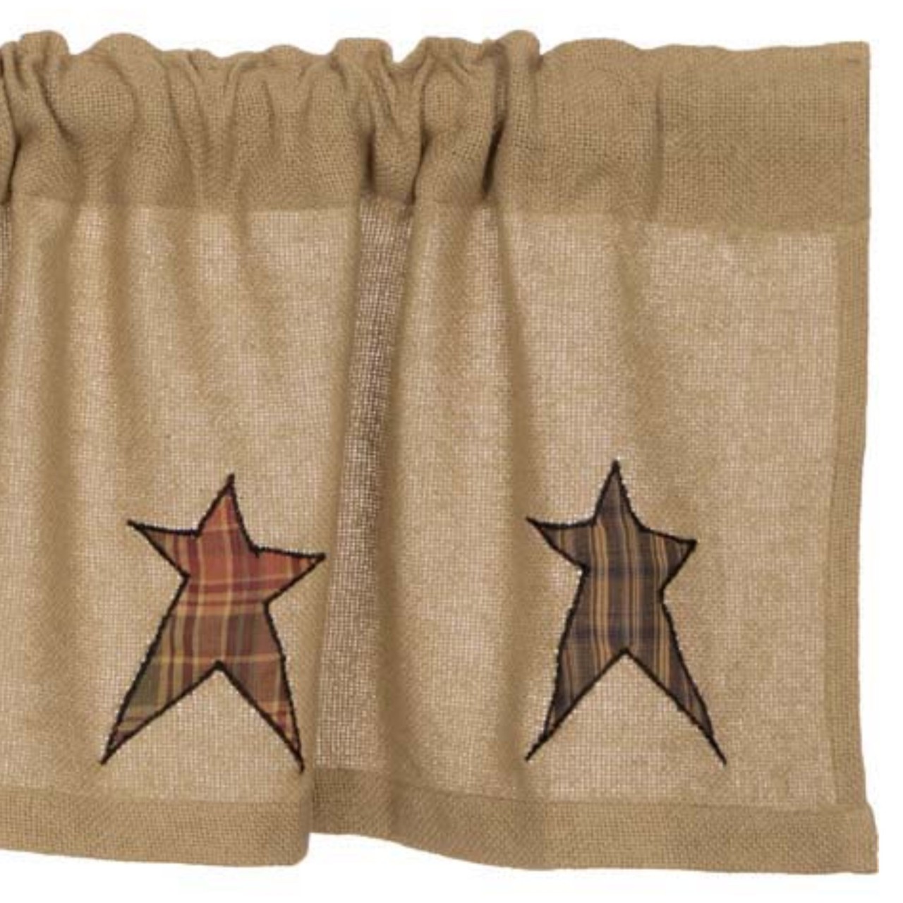 Stratton Burlap Valance - Applique Star - Thumbnail 4