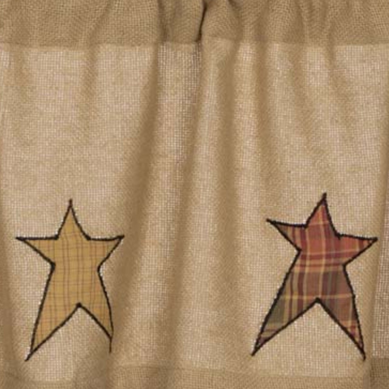 Stratton Burlap Valance - Applique Star - Thumbnail 3