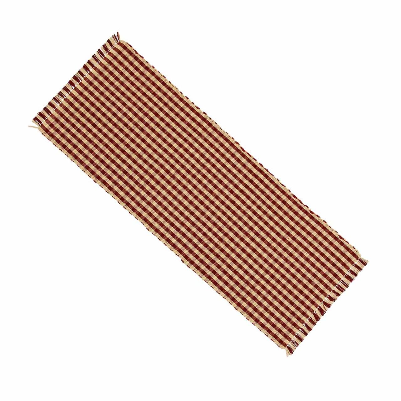 Heritage House Check Red Table Runner