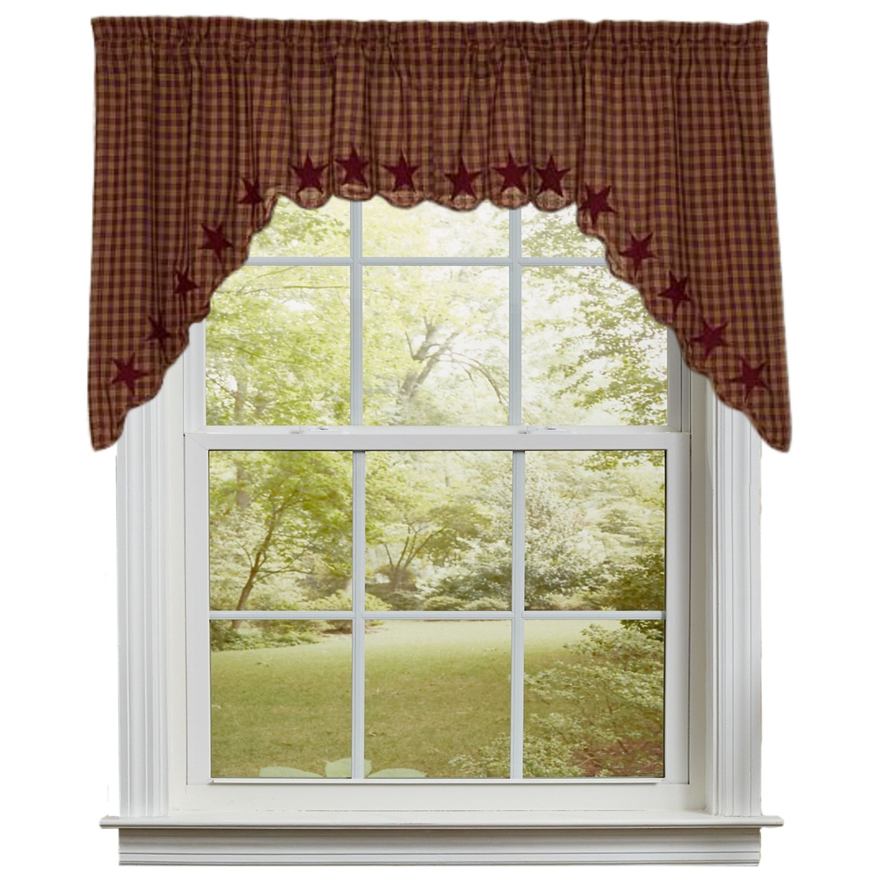 トップス luvstar flexwitme brrrsos swag Burgundy Star Swags - 72x36 - Country Village Shoppe
