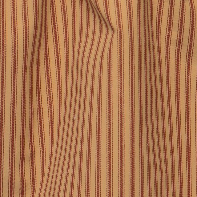 York Ticking Red Prairie Gathered Curtains - Thumbnail 3