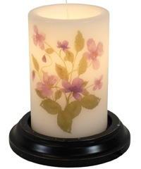 Candle Sleeve - Watercolor Violet Bouquet