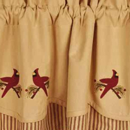 Ticking Cardinal Valance