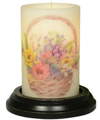 Candle Sleeve - Easter Basket Eggs and Flowers