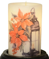 Candle Sleeve - Poinsettia Lantern
