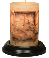 Candle Sleeve - Weathered Garden Window Fall