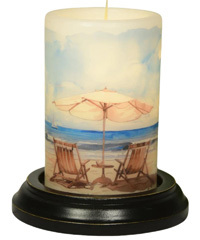 Candle Sleeve - White Beach Umbrella
