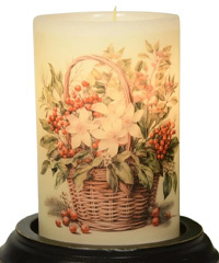 Candle Sleeve - Winter Berry Basket