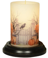 Candle Sleeve - Garden Gate Halloween
