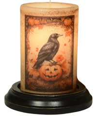 Candle Sleeve - Spooky Fall Halloween Crow