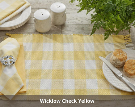 Wicklow Check Yellow Table Linens