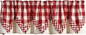 Wicklow Check Red & Cream Valance