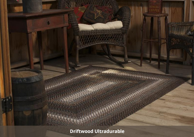 Driftwood Brown Ultra Durable Braided Oval Rugs –