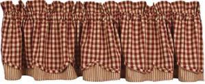 Heritage House Check Red Valance Lined Layered 