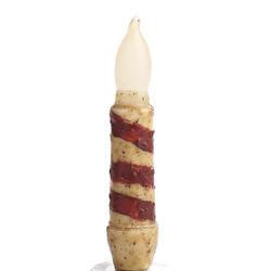 Primitive Candy Cane Timer Candle - 4" taper