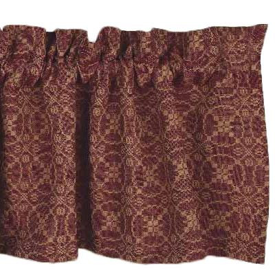 Marshfield Jacquard Barn Red Valance - 72x15.5 - Country Village