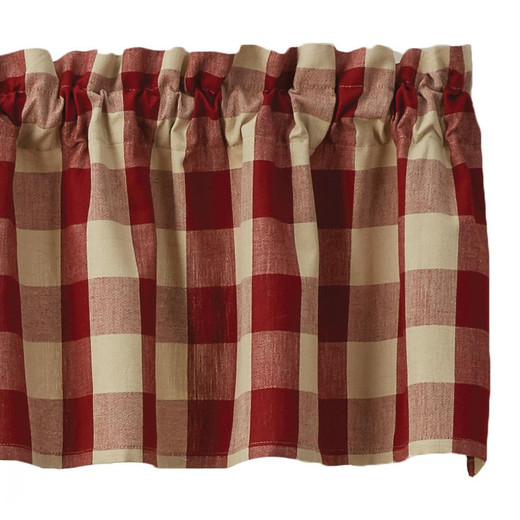 Wicklow Check Garnet Valance - 72x14