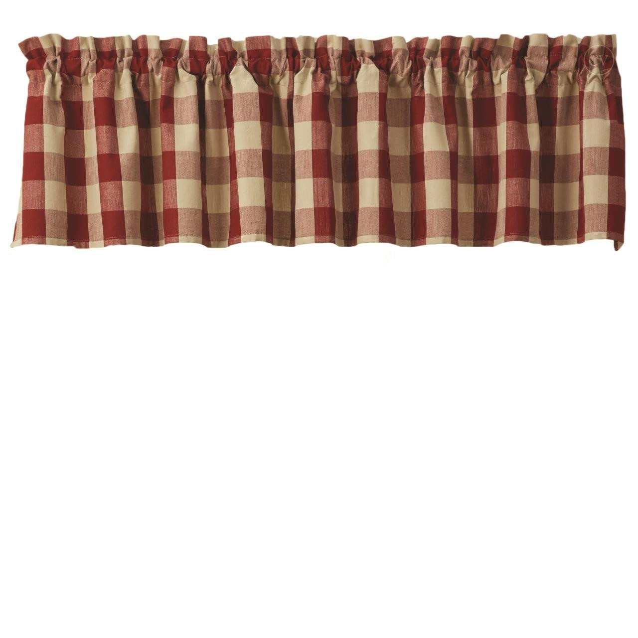 Wicklow Check Garnet Valance - 72x14