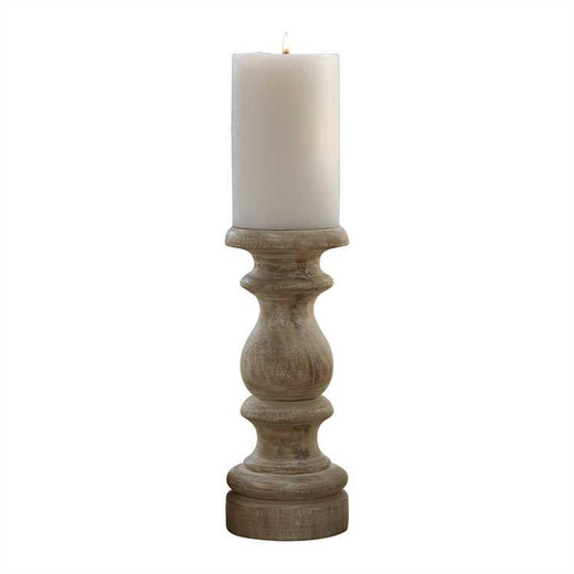 Jenny Candlestick White Washed - Tall
