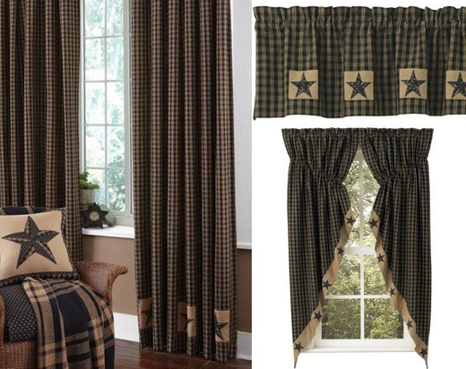 Sturbridge Black Patch Curtain Collection