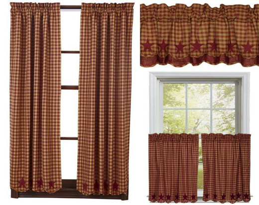 Burgundy Star Curtain Collection