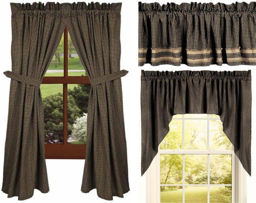Newbury Gingham Black Curtain Collection