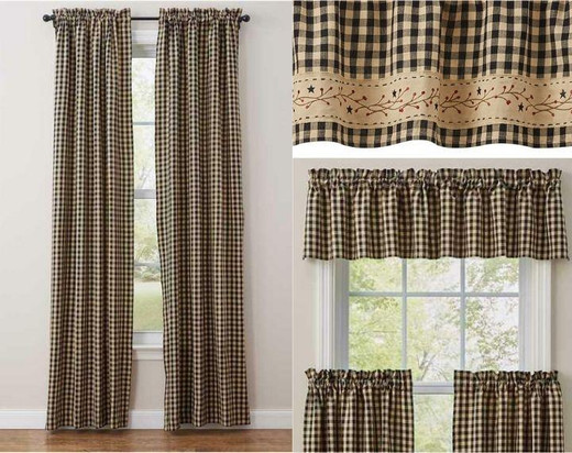 Berry Gingham Curtain Collection