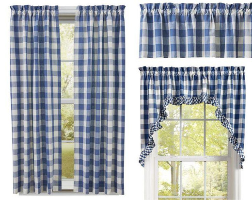 Wicklow Check China Blue Curtain Collection