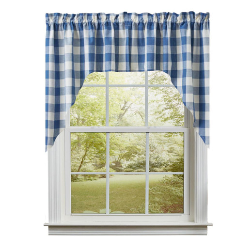 Wicklow Check China Blue Swags - 72x36