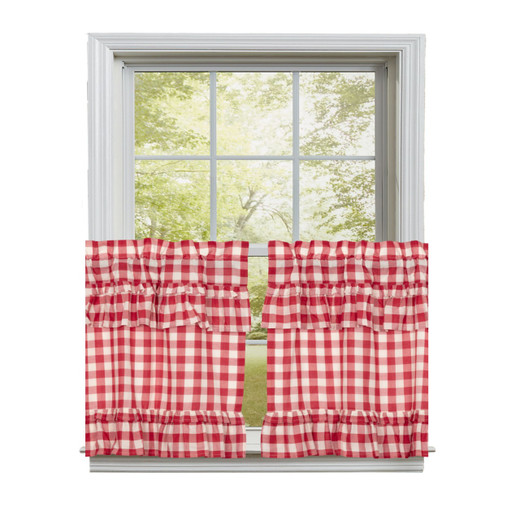 Annie Buffalo Check Red Tiers - Ruffled 72x24